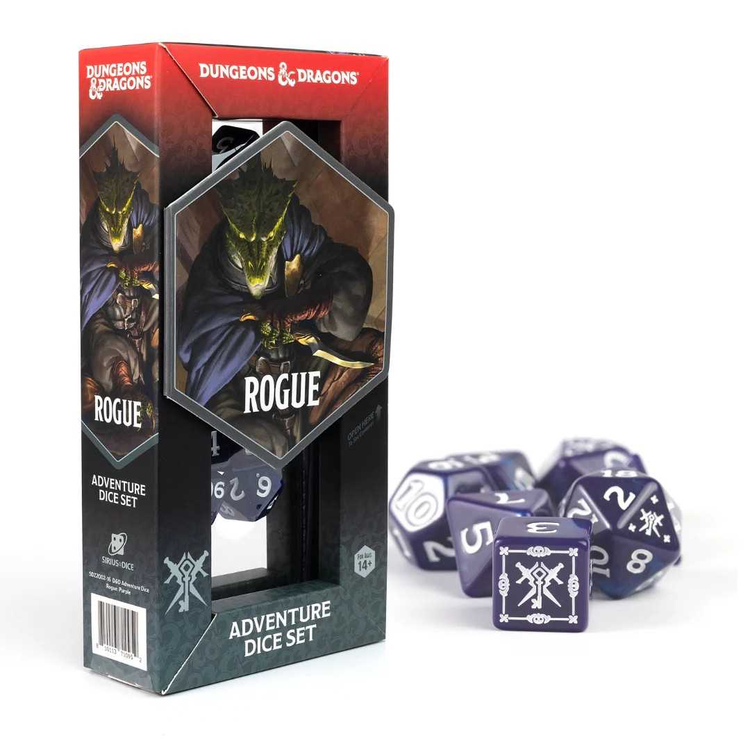 Adventure Dice Set Rogue Purple Dungeons and Dragons Gaming Accessory by Sirius Dice 1