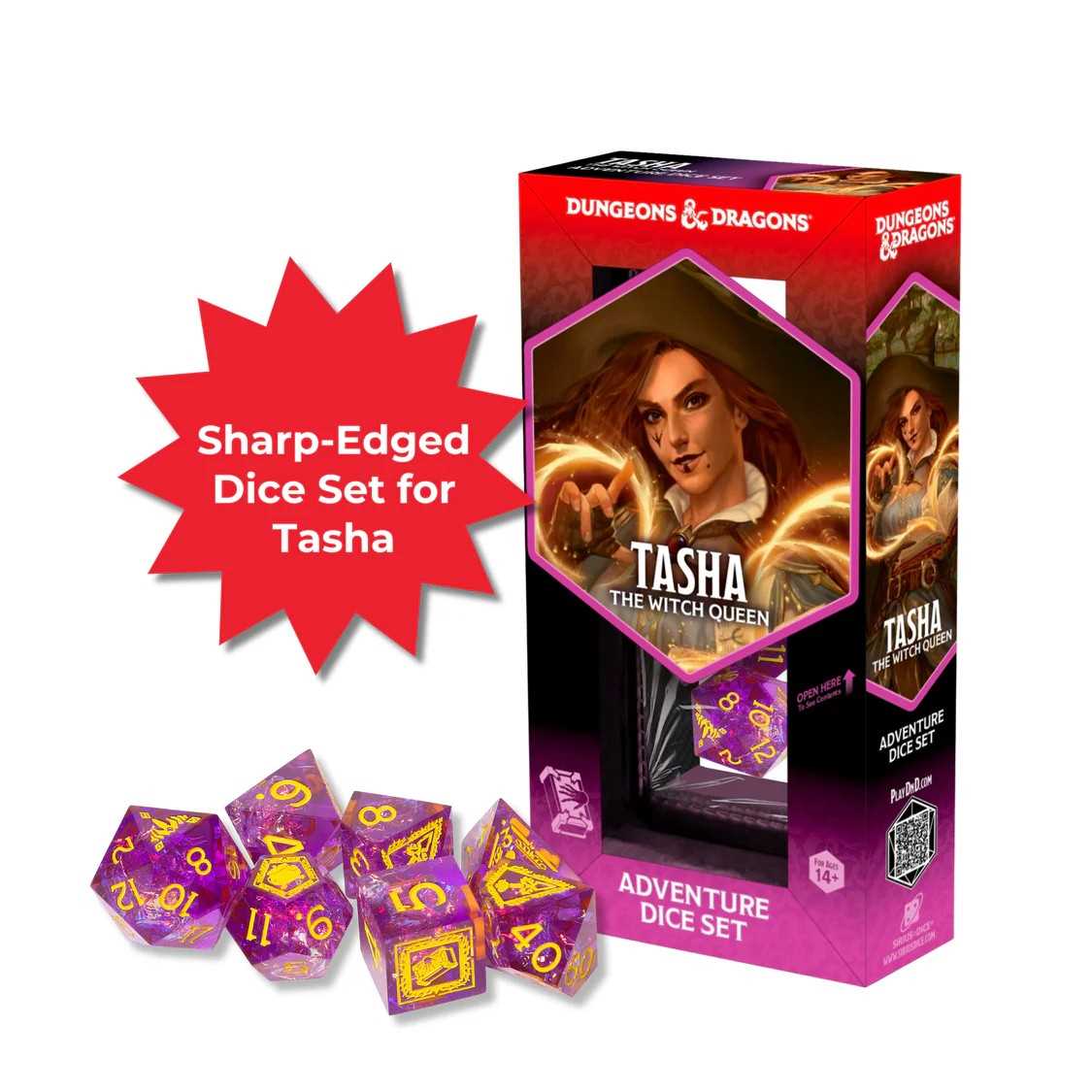 Adventure Dice Set Tasha the Witch Queen Sharp Edged Dice Set Dungeons and Dragons Gaming Accessory by Sirius Dice 1