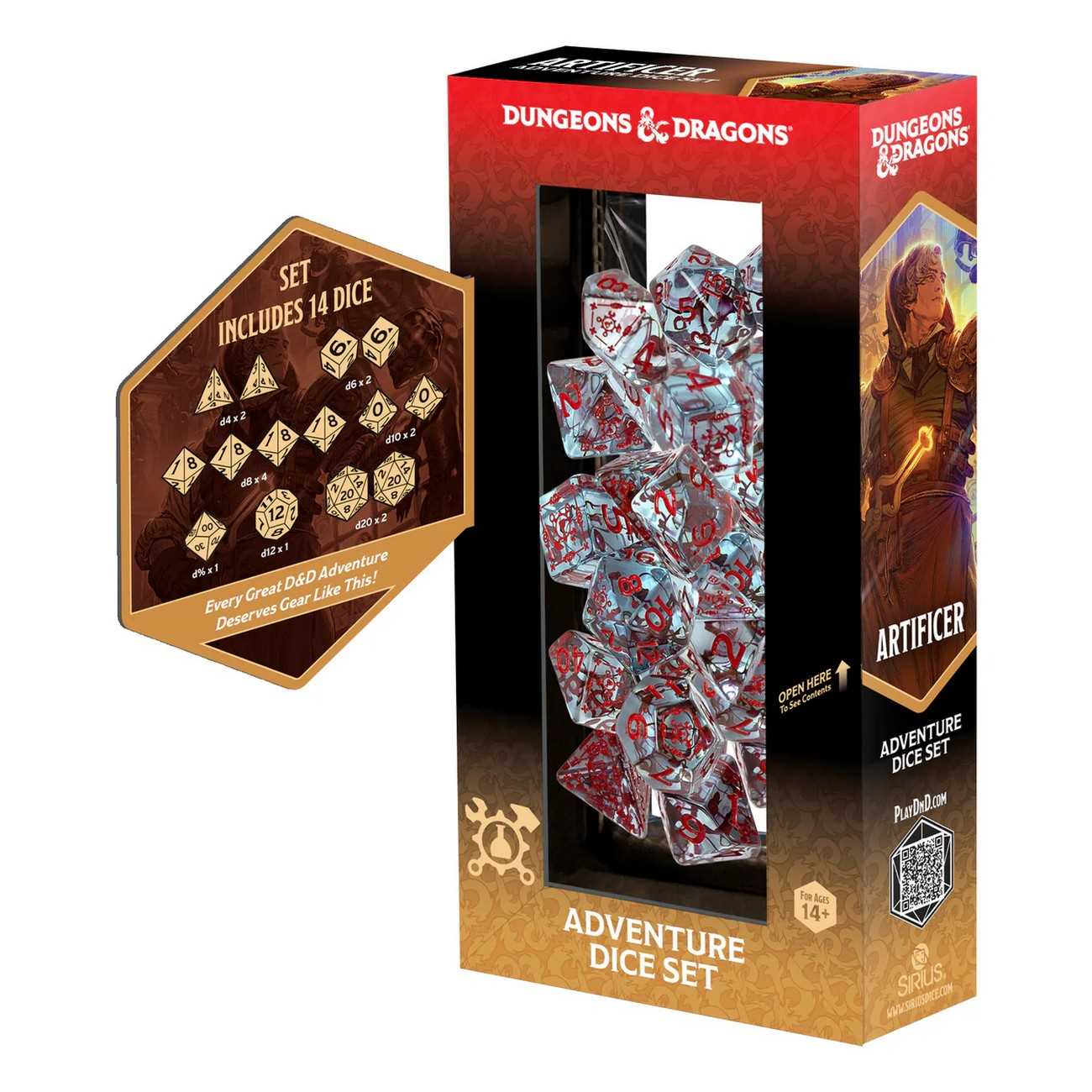 Adventure Dice Set Artificer Clear Dungeons and Dragons Gaming Accessory by Sirius Dice 2