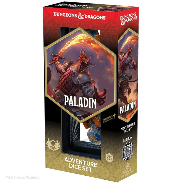 Dungeons and Dragons Adventure Dice Set Paladin Orange Blue Roleplaying Game Accessory