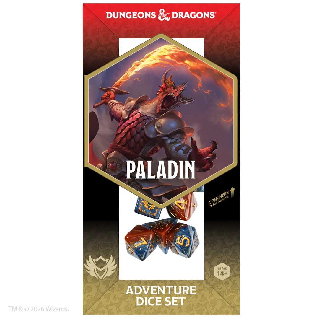 Dungeons and Dragons Adventure Dice Set Paladin Orange Blue Roleplaying Game Accessory