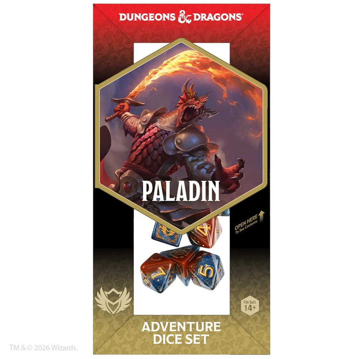 Dungeons and Dragons Adventure Dice Set Paladin Orange Blue Roleplaying Game Accessory