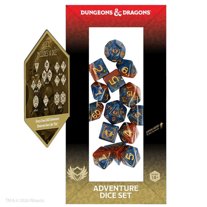 Dungeons and Dragons Adventure Dice Set Paladin Orange Blue Roleplaying Game Accessory