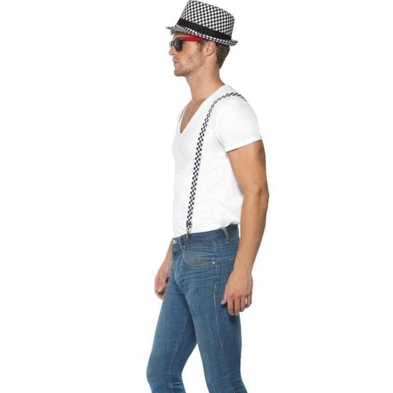 SKA Two Tone Instant Kit Braces Hat Adult Black White 4