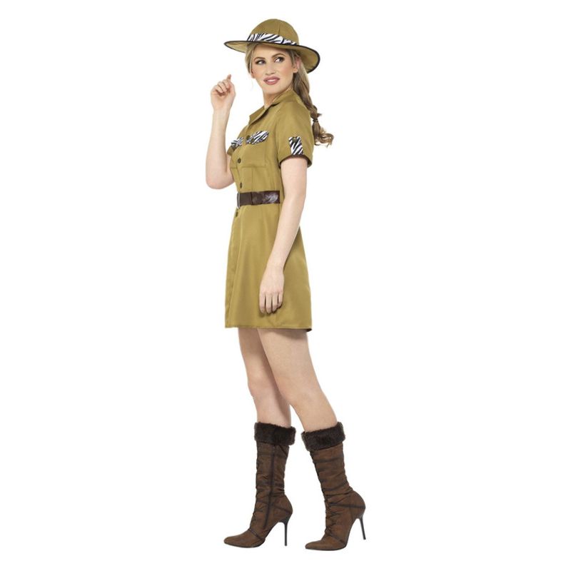 Safari Lady Costume Khaki Dress and Hat 2