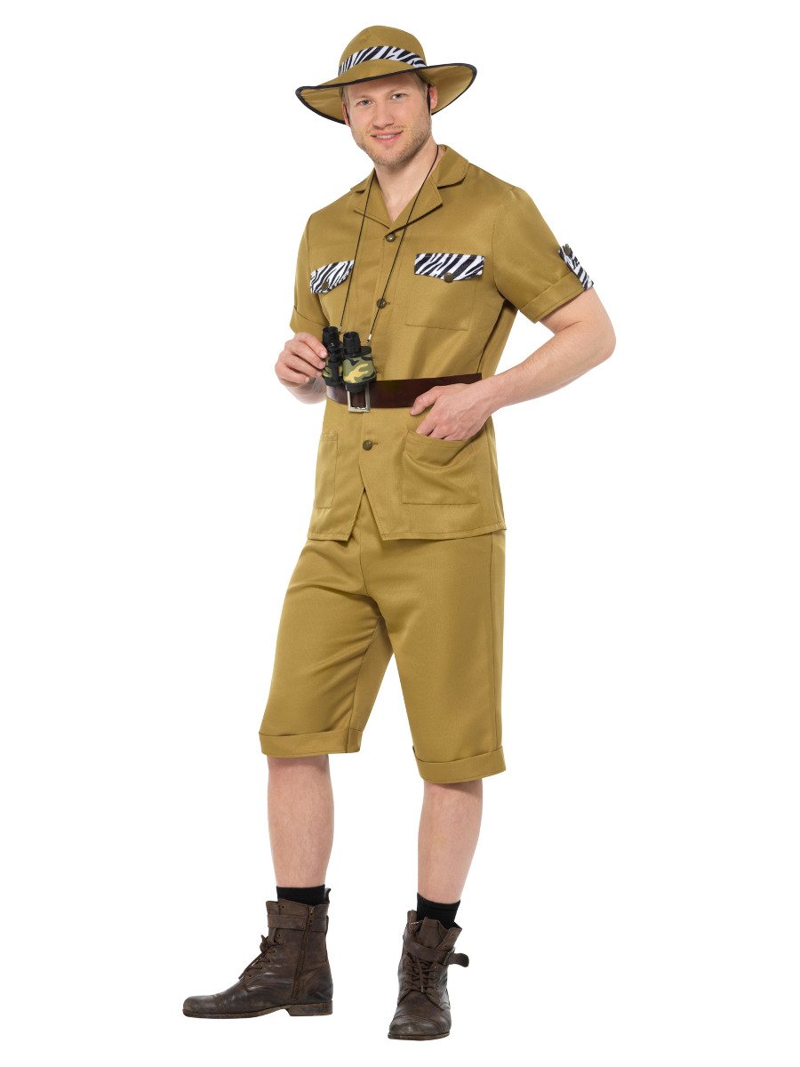 Safari Man Costume Brown Adult Khaki Zookeeper Suit_4