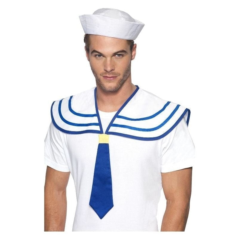 Sailor Neck Tie Adult White Blue 2