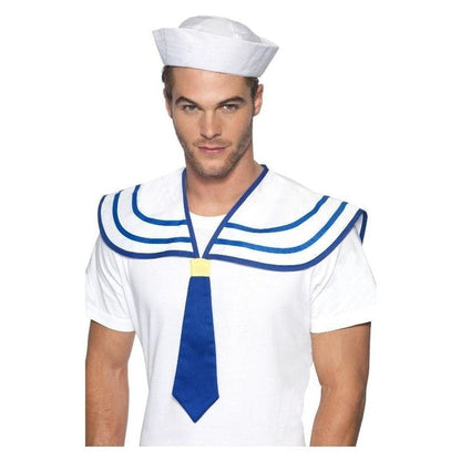 Sailor Neck Tie Adult White Blue 2
