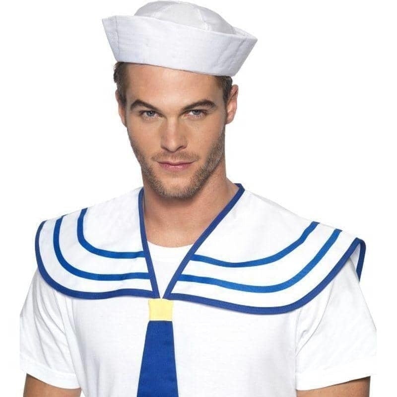Sailor Neck Tie Adult White Blue_1