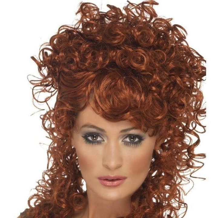 Saloon Girl Wig Adult Auburn Long Curly_2