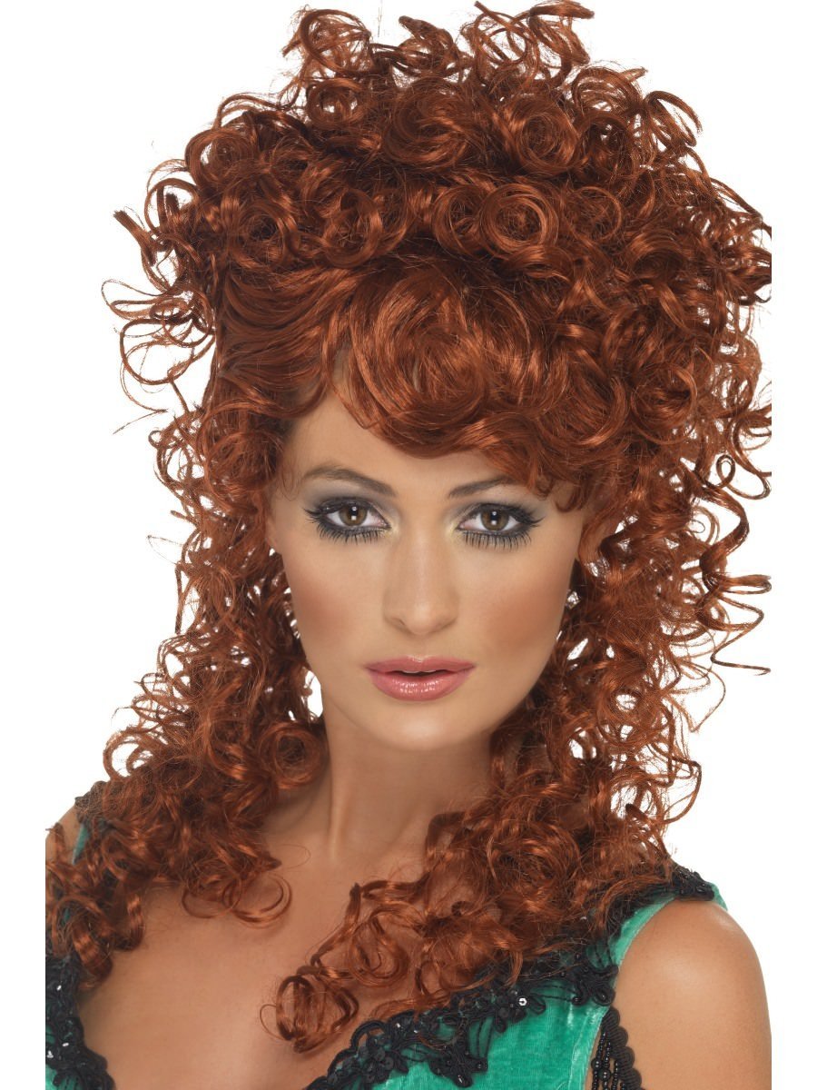Saloon Girl Wig Adult Auburn Long Curly_1
