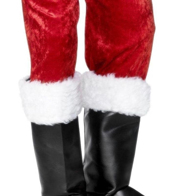 Santa Boot Covers Adult Black White_1