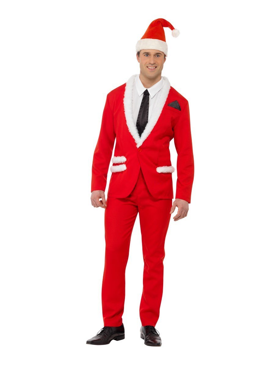 Santa Cool Costume Adult Red White_4