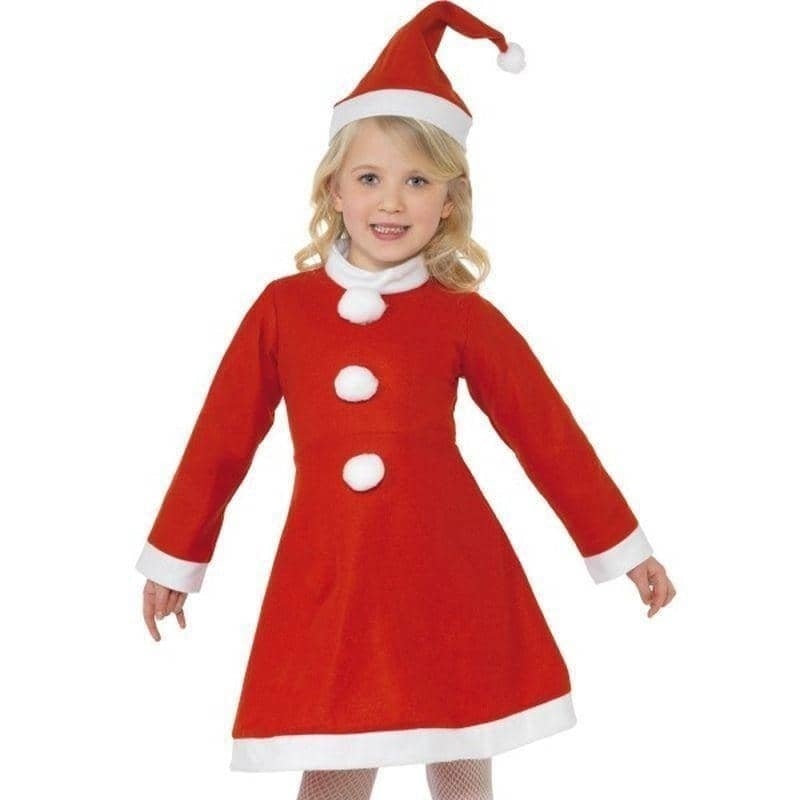 Santa Girl Costume Kids Red White_1