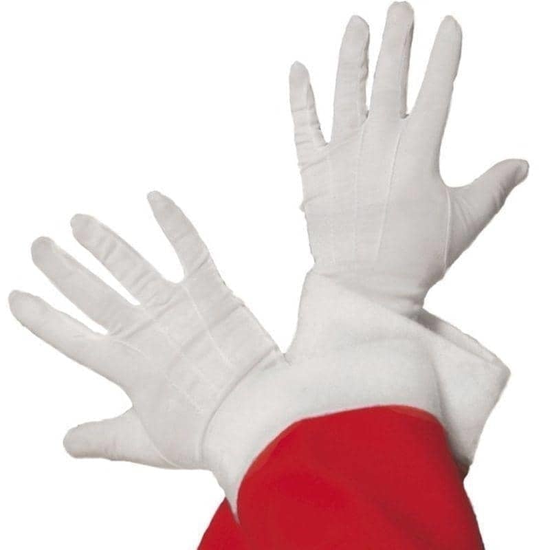 Santa Gloves Adult White_1