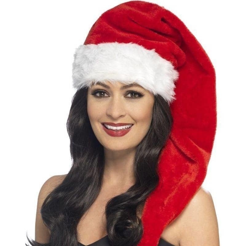 Santa Hat Long Red with Pom Pom 1
