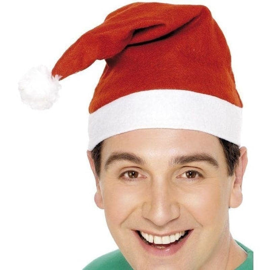 Santa Hat Red and White Felt with White Pom Pom Adult Costume Accessory 2