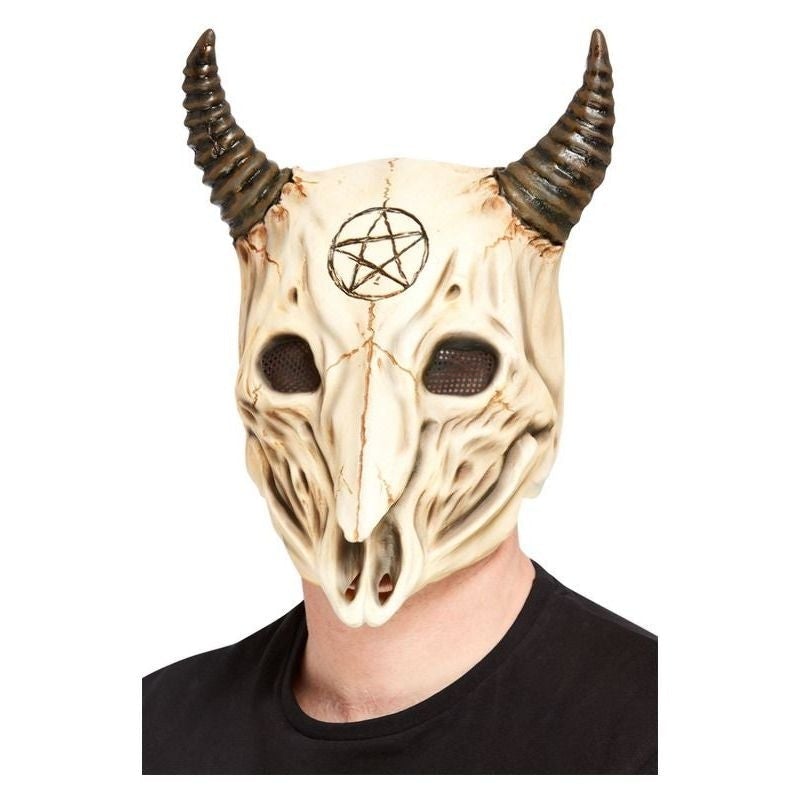 Satanic Ram Skull Overhead Mask Adult Latex_1