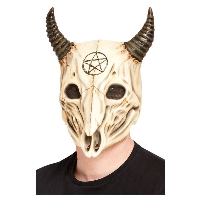 Satanic Ram Skull Overhead Mask Adult Latex 1