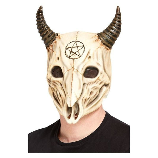 Satanic Ram Skull Overhead Mask Adult Latex 1