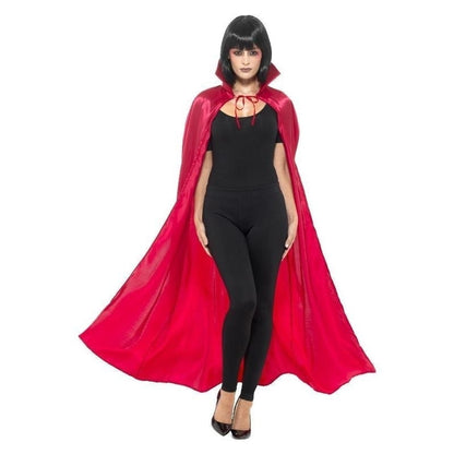 Satin Devil Cape Adult Red 2