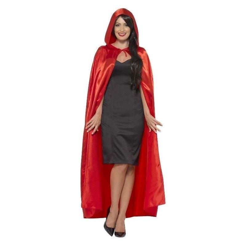 Satin Hooded Cape Adult Red Riding Hood Fairy Tale Costume Accessory 1