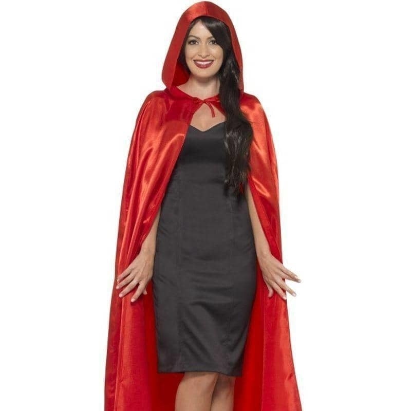 Satin Hooded Cape Adult Red_1