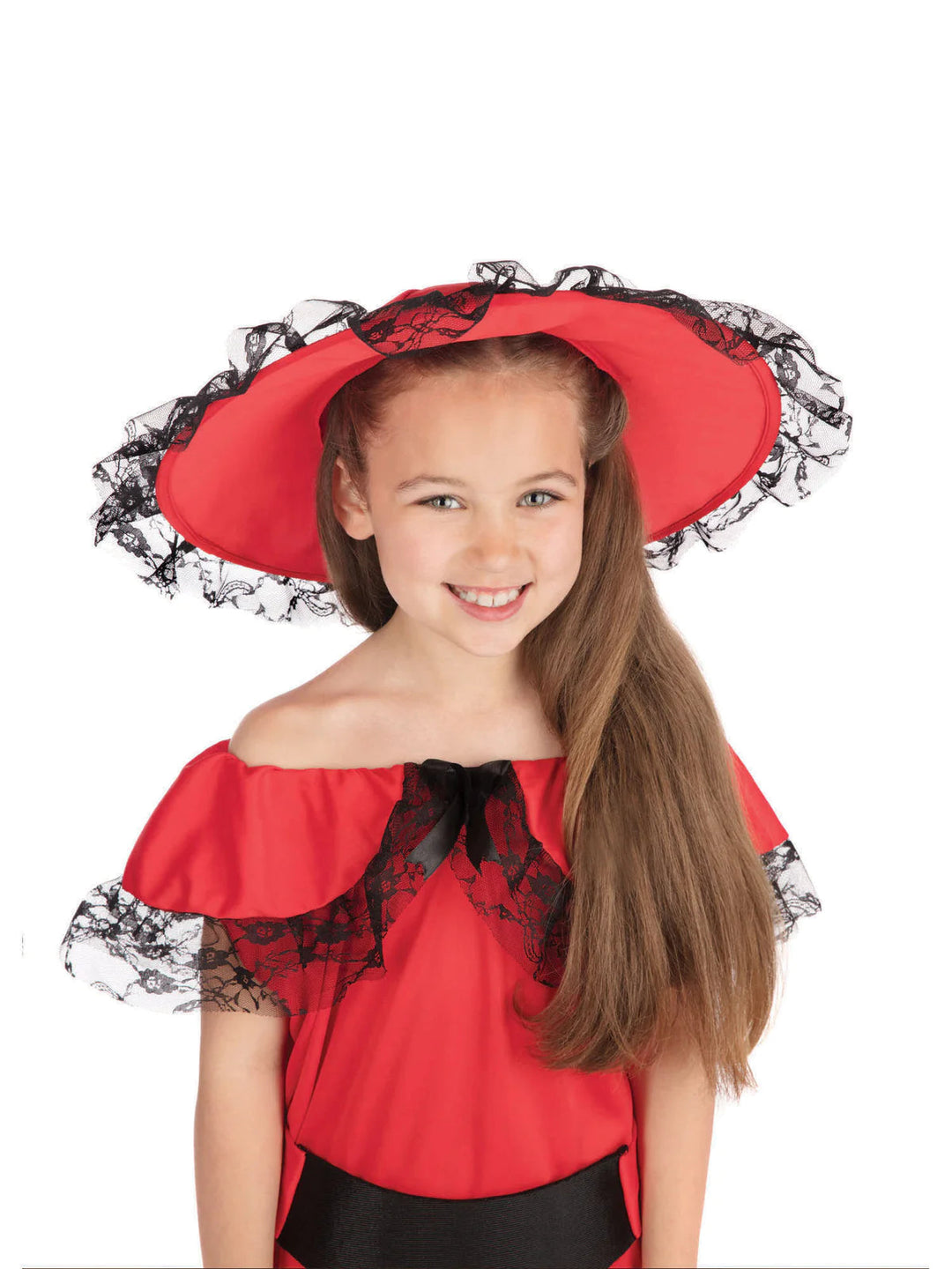 Scarlet O Hara Girls Costume Red Dress with Hat_3