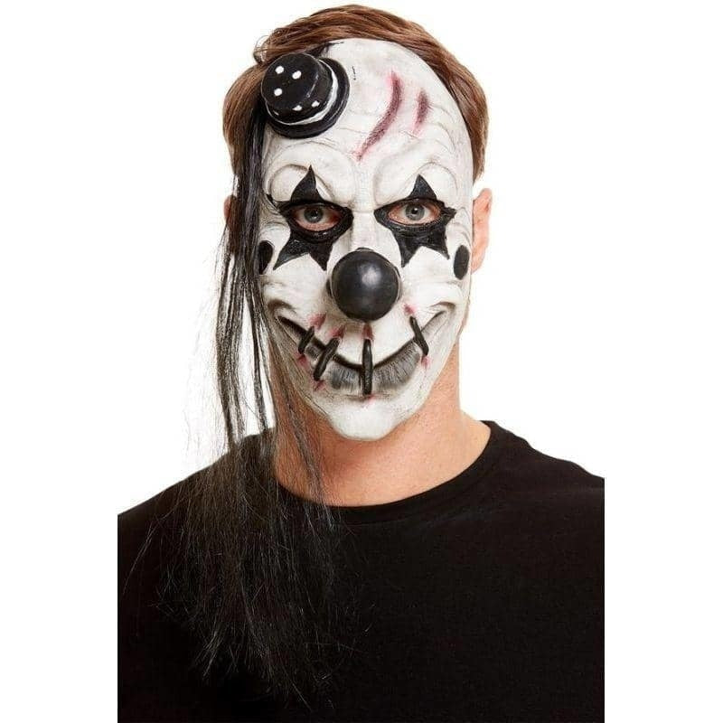 Scary Clown Latex Mask Adult White 1