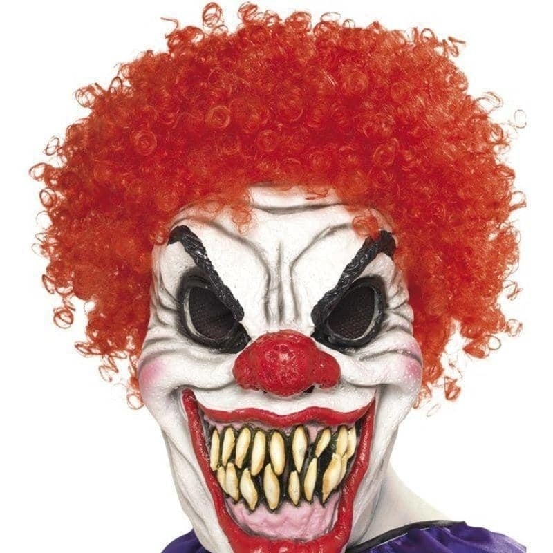 Scary Clown Mask Adult Red White_1