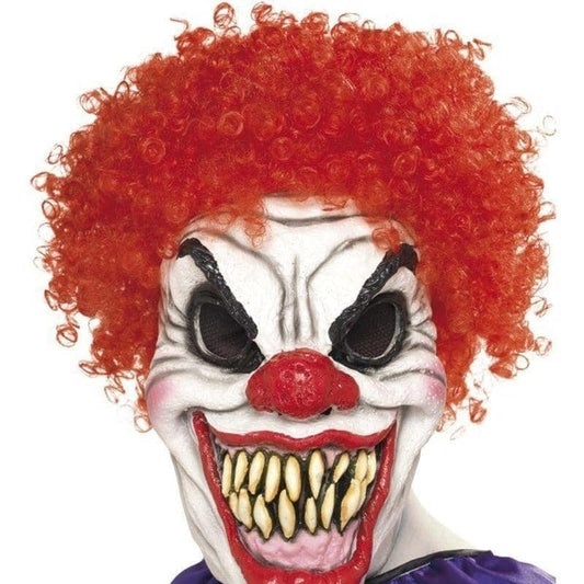 Scary Clown Mask Adult Red White 1