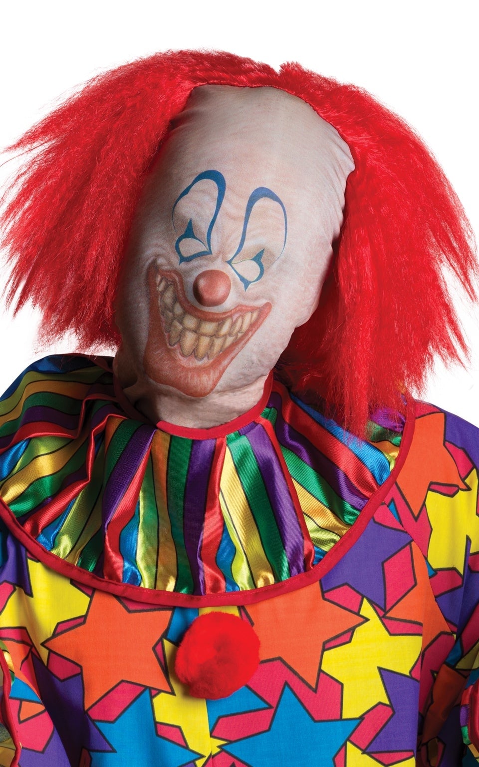 Scary Clown Mask With Wig 1