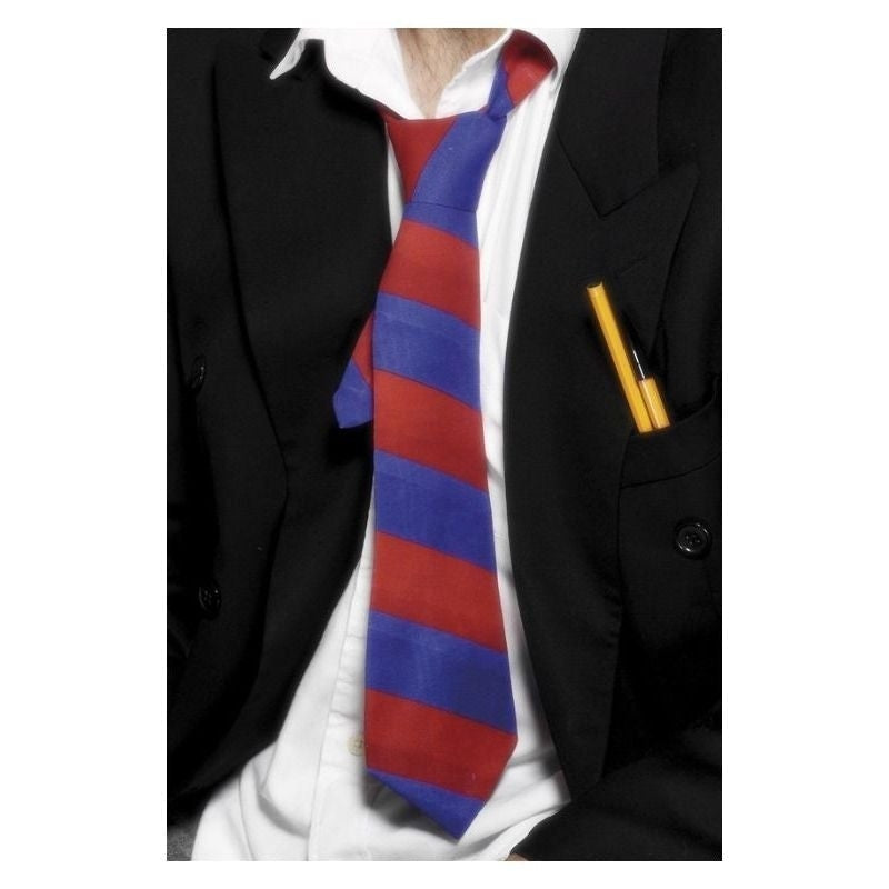 School Tie Adult Red Blue 2
