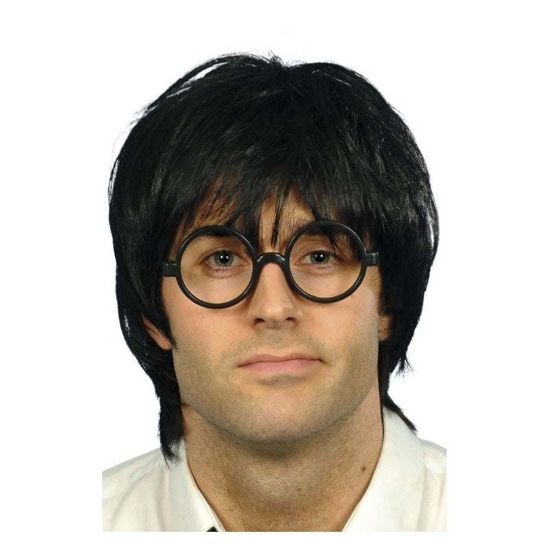 Adult Schoolboy Set Black Wig Glasses Harry Potter Costume Kit 1