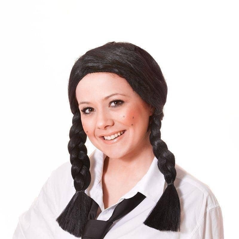 Schoolgirl Wig Black Plaits 2