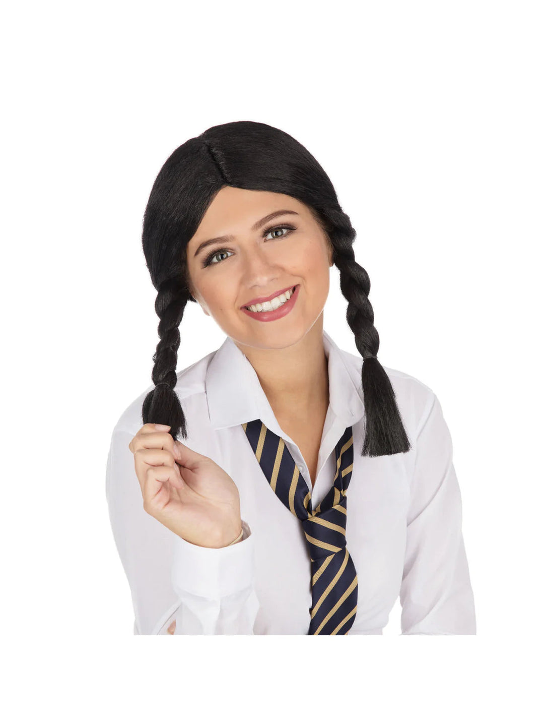 Schoolgirl Wig Black Plaits_1