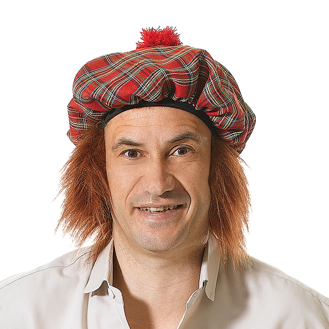 Scottish Highlander Tartan Bobble Hat with Ginger Hair_1