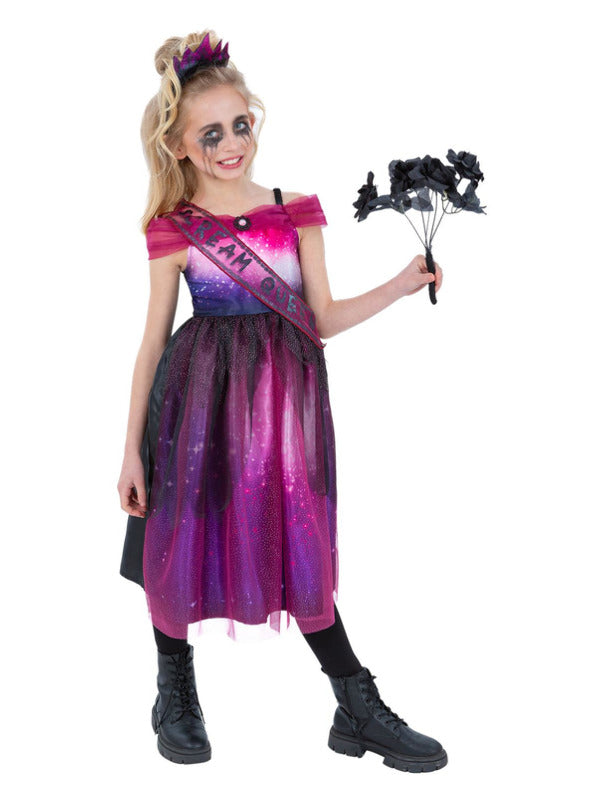 Scream Queen Costume Girls Halloween Prom Dress with Crown 2