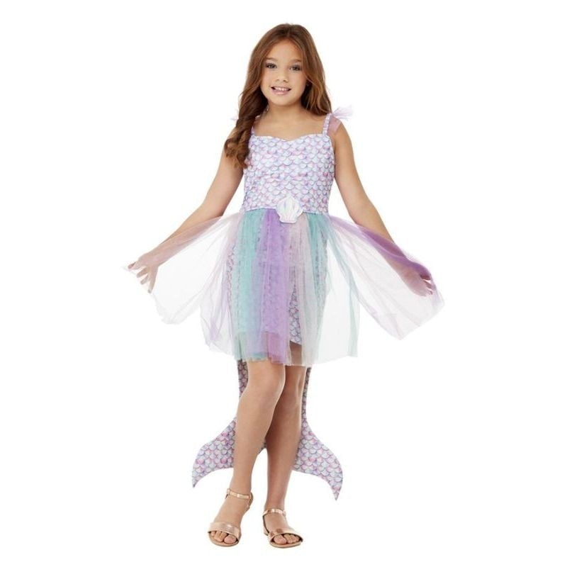Seashell Mermaid Costume Multicoloured Scaled Dress With Attached Tutu and Scaled Tail 1