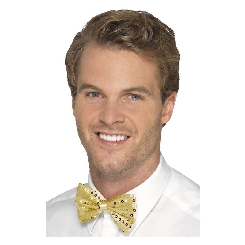 Sequin Bow Tie Adult Gold Costume Accessory_1