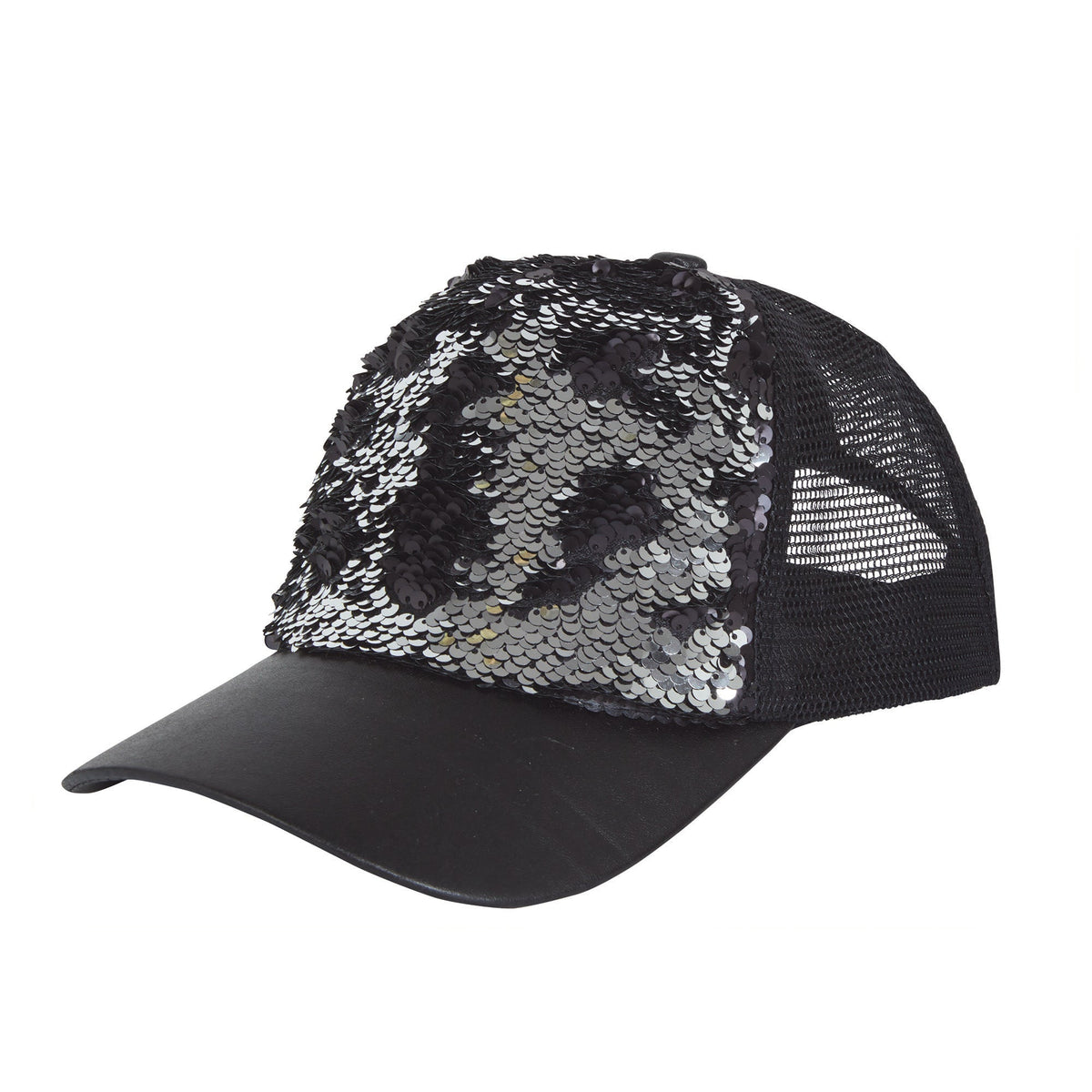 Sequin Cap Reversible Black Silver 1
