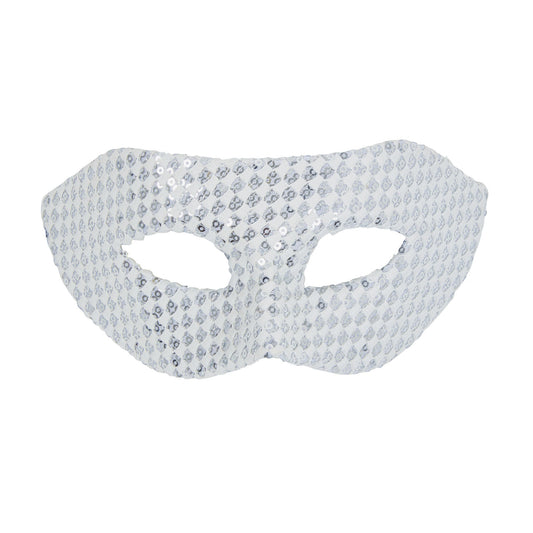 Sequin Eye Mask White 1