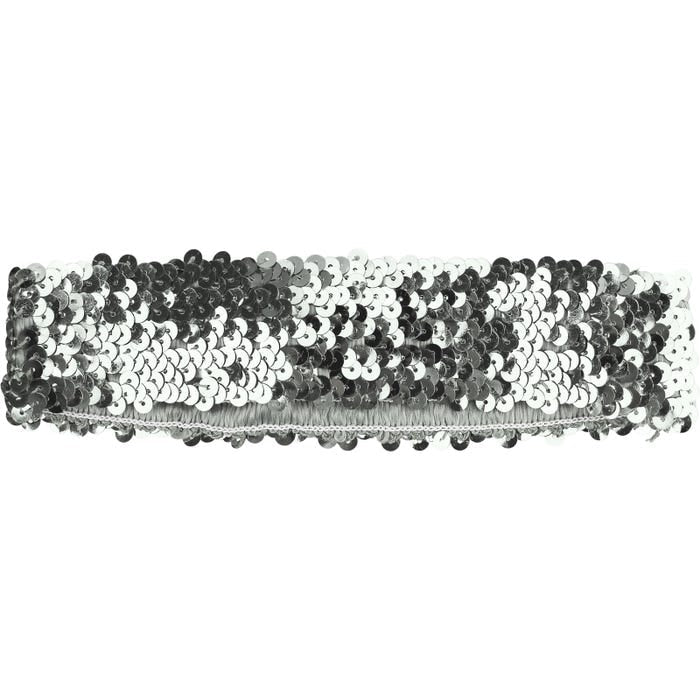 Size Chart Sequin Headband Silver Costume Accessory