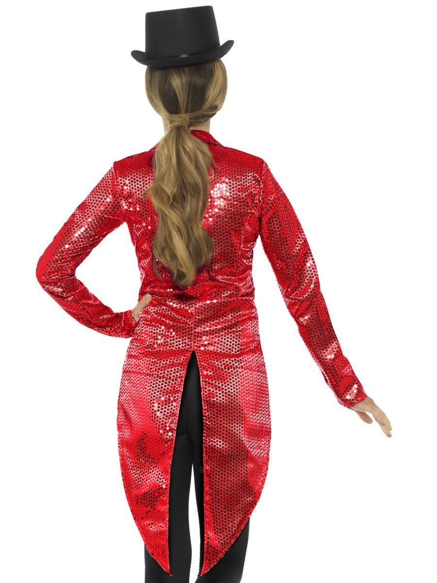 Sequin Tailcoat Jacket Adult Red_4