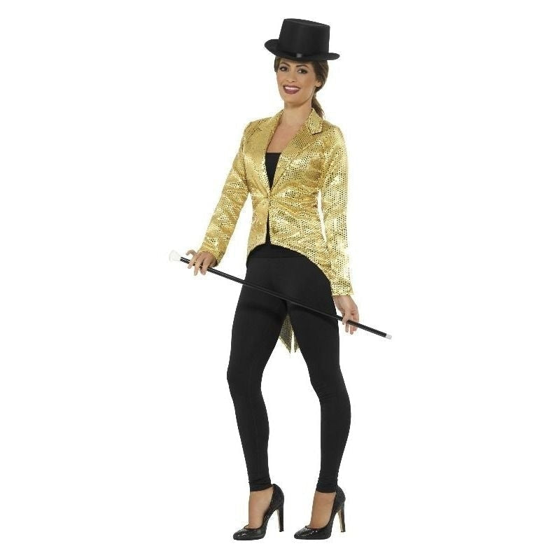 Sequin Tailcoat Jacket Ladies Adult Gold 2