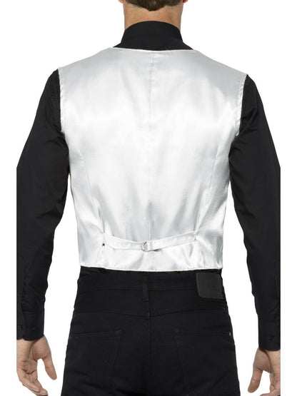 Sequin Waistcoat Adult Silver 4