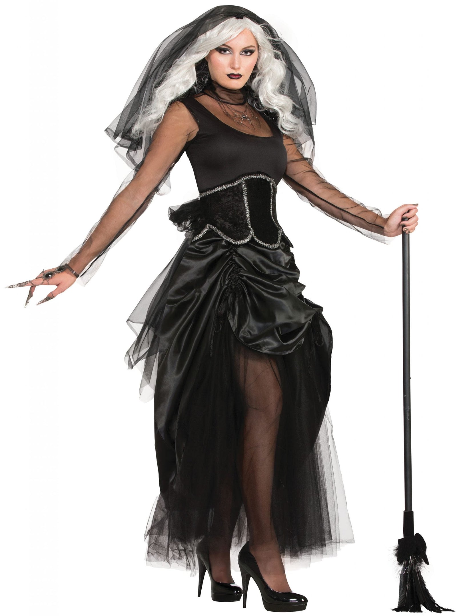 Shadow Ghost Witch Costume Adult UK Size 10-14 1
