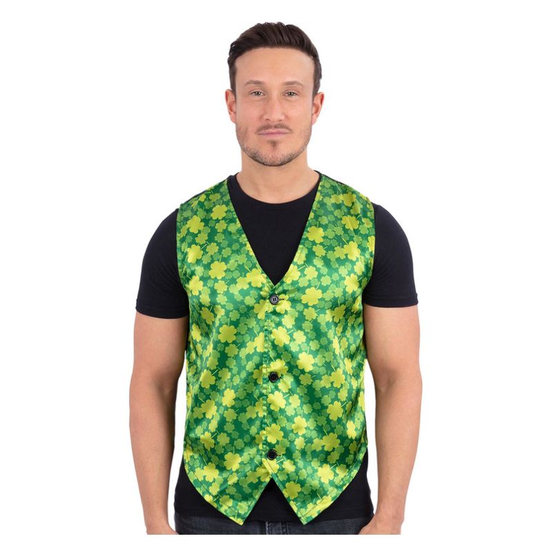 Shamrock Waistcoat Festive Adult St Patricks Day Vest 1