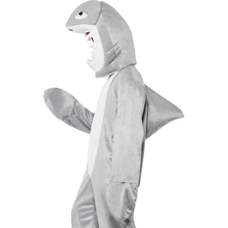 Shark Costume Adult Grey Bodysuit Hood 4
