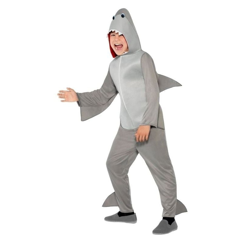 Shark Costume Kids Grey Hooded Jumpsuit 2